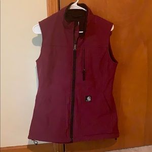 Burgundy nylon shell vest